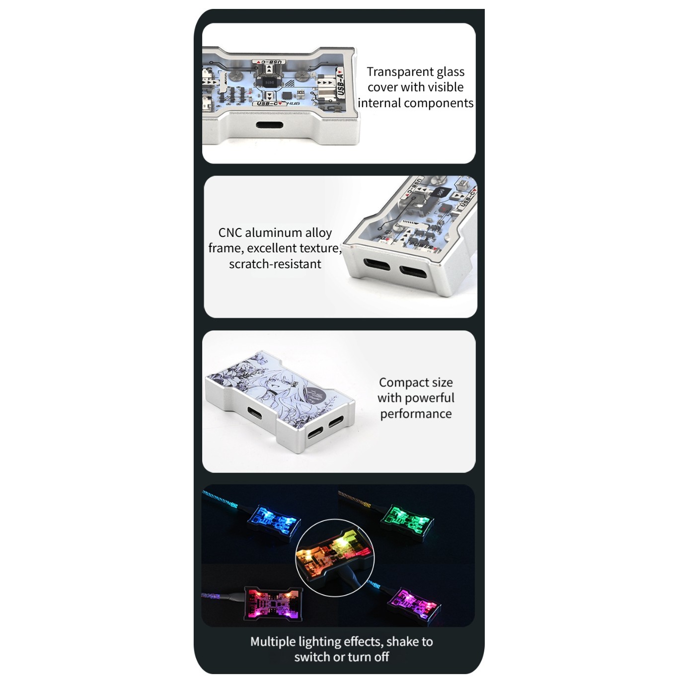 RGB USB 허브 2 입력 3 출력 게임용 책상 설정 - Usb Hub Gaming 리뷰 및 가격