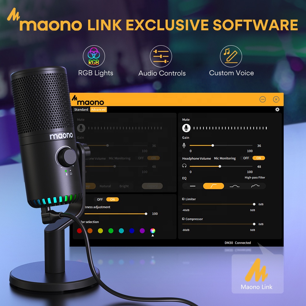 MAONO PC 프로그래밍 가능 RGB 게이밍 마이크  - Gaming Microphone 리뷰 및 가격
