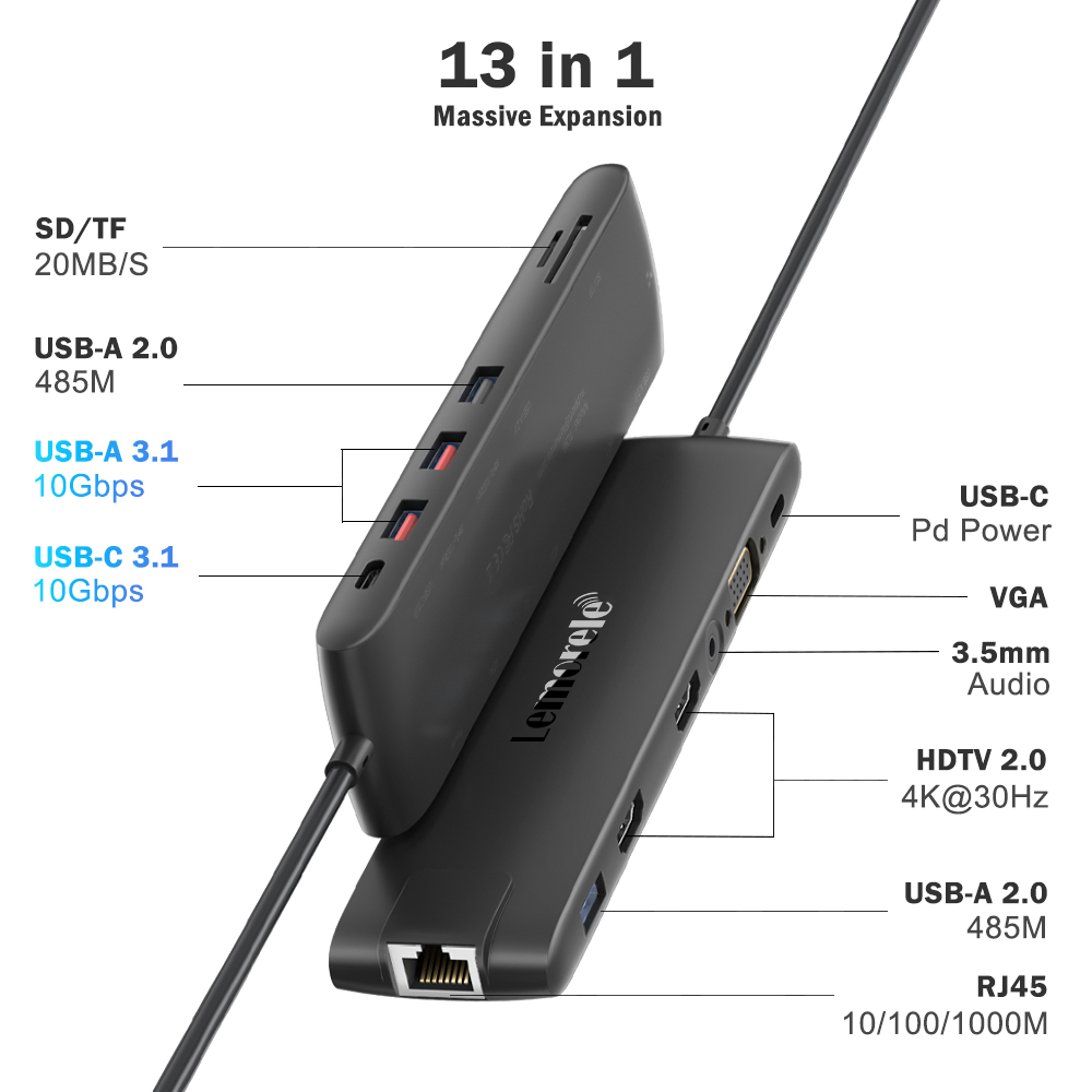 Lemorele TC96 USB 허브 USB 3.1 도 - Usb Hub Gaming 리뷰 및 가격