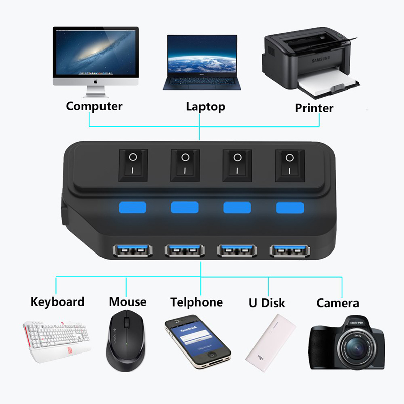 4 포트 USB 3.0 허브 5Gbps 고속 확장기 P - Usb Hub Gaming 리뷰 및 가격