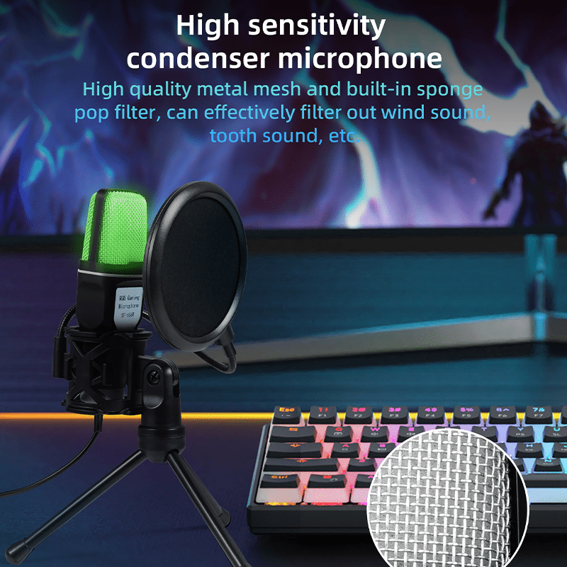 PC용 게이밍 USB 마이크, RGB 표시등이 있는 콘 - Gaming Microphone 리뷰 및 가격